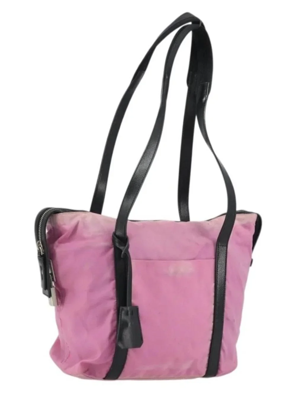 PRADA Shoulder Bag Nylon Pink Silver Auth 176628